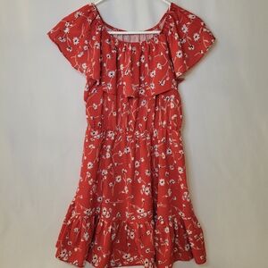 Orange Floral Mini Dress